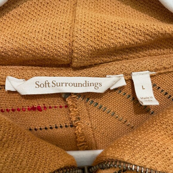 Soft‎ Surroundings Kinsale Boucle Striped Jacket Top Boho Lagenlook Womens Large - Picture 6 of 10